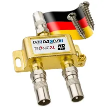 TronicXL 2-Fach BK Verteiler Premium TV Kabel Adapter Antennenverteiler Kabelfernsehen DVBC Splitter