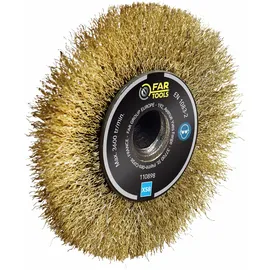 FarTools Präzisionsbürste mit Messingdraht, 0,3 mm, 120 mm – L 20 mm plus 4 Abstandshalter, zum Entfernen von Holz, Metall oder Stein
