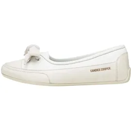 Candice Cooper Candy Bow-Ballerinas aus Leder in Vintage-Optik, weiß 41