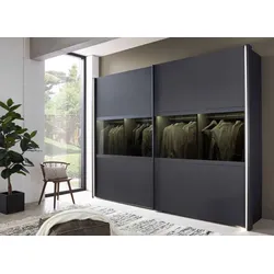Split Schwebetürenschrank grau