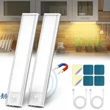 Led-küchenleuchte, Kabellos, Per Usb Aufladbar, Schrankleuchte, 6000k Led-unterbauleuchte, Magnetisch Dimmbar Mit Sensor (20 Cm, 2 Stück)