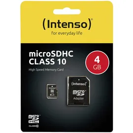 Intenso microSD Class 10 4 GB + microSD-Adapter