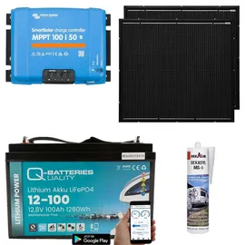 a-TroniX Solaranlage Wohnmobil 300W mit 100Ah Lithium Batterie und Victron MPPT Laderegler