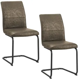 Hti-Living Schwingstuhl Polyester antikhellbraun 2er Set
