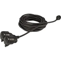 Meister Craft Meister Verlängerungskabel 7435040, 25m, 2-fach Schutzkontakt, außen IP44 Außenbereich - schwarz / Kupplung mit Berührungsschutz / Schuko-Verlängerung /