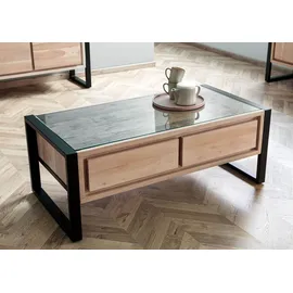 MASSIVMOEBEL24.DE Couchtisch Denver Beige Akazie 120 x 60 x 45 cm