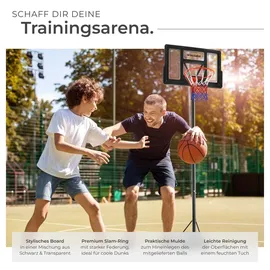 Tectake Basketballkorb Dirk Schwarz 230 - 305 cm