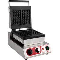 Beeketal 'BWA-11' Profi Gastro Waffeleisen mit antihaftbeschichteten Backplatten (2 x Rechtecke), Edelstahl Gehäuse, 50-300 °C, Timer: 0-5 Minuten, Waffelautomat für z.B. belgische Waffeln