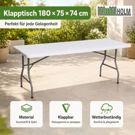 Trutzholm Gartentisch Klapptisch 180 x 75 x 74 cm Weiß