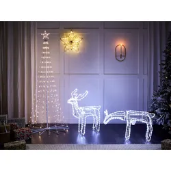 Outdoor Weihnachtsbeleuchtung LED weiß Reh mit beweglichem Kopf 53 cm KRISTNES