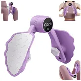 ibettertec Beckenbodentrainer Oberschenkeltrainer Beckenbodentrainer mit Zähler für Frauen, Stärkeeinstellung mit Drei Gängen und Intelligenter Datenchip, Po Trainer Beintrainer,Beine Trainingsgerät für Zuhause Damen Frau lila