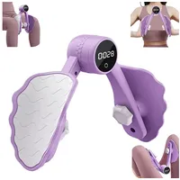 ibettertec Beckenbodentrainer Oberschenkeltrainer Beckenbodentrainer mit Zähler für Frauen, Stärkeeinstellung mit Drei Gängen und Intelligenter Datenchip, Po Trainer Beintrainer,Beine Trainingsgerät für Zuhause Damen Frau lila