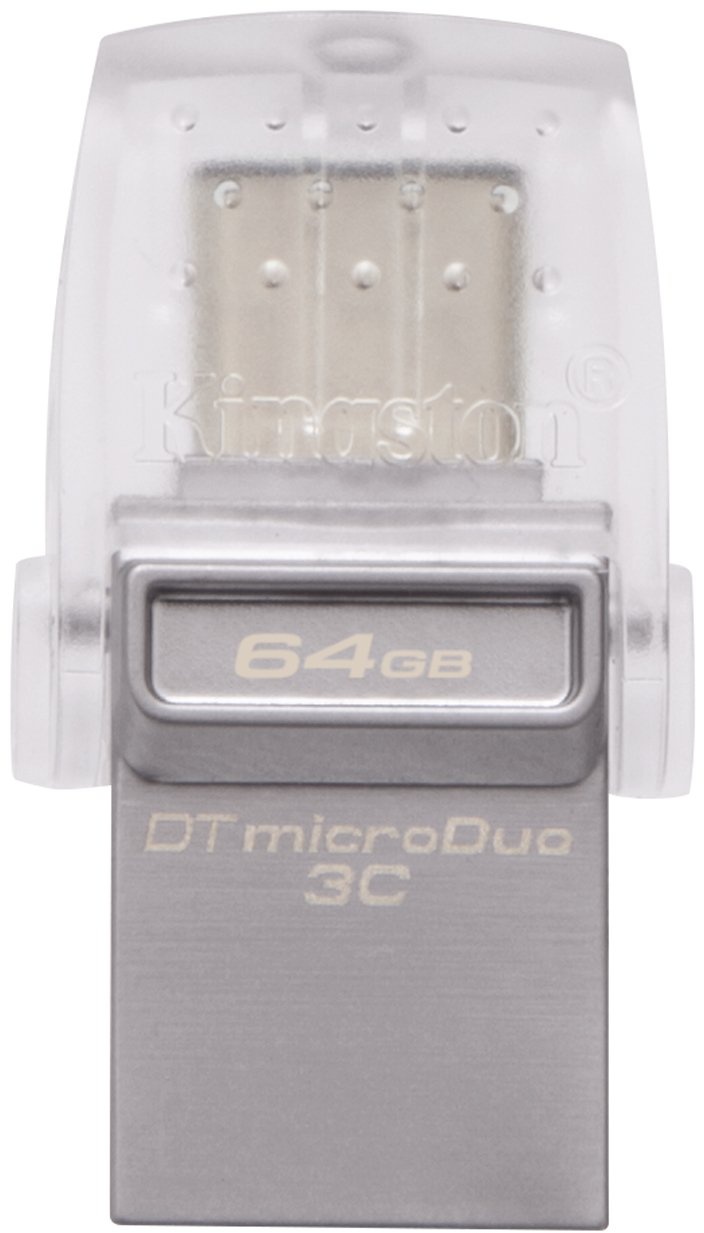 Kingston DTDUO3C/64GB DataTraveler microDuo 3C USB 3.0/3.1 (Type-A und Type-C Anschlüsse), Schwarz