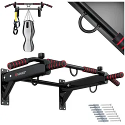 KESSER® 4in1 Klimmzugstange zur Wandmontage rutschfesten Griffen zusätzliche Funktion für Seile Ringe und Boxsäcke mit verschiedenen Griffpositionen   sicher & stabil   Pull Up Bar für zuhause