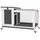 PawHut Kleintierstall mit Freilaufgehege 92 x 52 x 67 cm grau