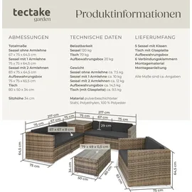 Tectake Pisa Lounge-Set natur
