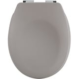 spirella Premium Toilettendeckel oval Klodeckel mit matten Finish und Softclose Absenkautomatik. Antibakterielle Klobrille aus Duroplast und rostfreiem Edelstahl - Taupe