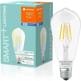 LEDVANCE Smarte LED-Lampe mit Bluetooth Mesh Technologie, Sockel E27, Dimmbar, warmweiß 2700K Steuerbar mit Alexa, Apple, Smart+ BT, 4er-Pack