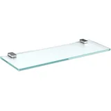 bijon Glasregal Glasablage Wandregal Glas Bad-Regal Glas Badezimmer Regal Badablage Ablageregal - 8mm Hartglas, 40 x 15 cm, Milchglas + Halterung H - Edelstahl Optik