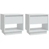 vidaXL Nachtschrank 2 Stk. 45 x 34 x 44 cm Weiß