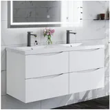 duschspa Waschtisch Waschbecken mit Unterschrank Waschtischunterschrank Smiley, Badmöbel in Breite 50/60/80/90/100 cm 120 cm x 56 cm x 46.5 cm