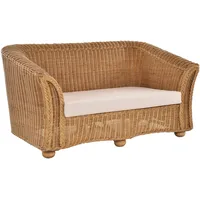 Wohnzimmer Rattansofa Vita Lounge Sofa Natur Rattan Rattanmöbel (Honig-Dunkel)