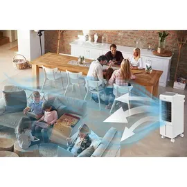 Sichler Haushaltsgeräte Ventilator 3in1-Luftkühler Luftbefeuchter Ionisator, 12/230 V, 5 l, 20 W - Weiß