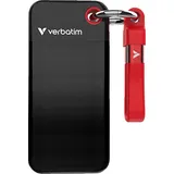 Verbatim Pocket SSD USB 3.2 Gen 2 TB extern, Schwarz/Rot