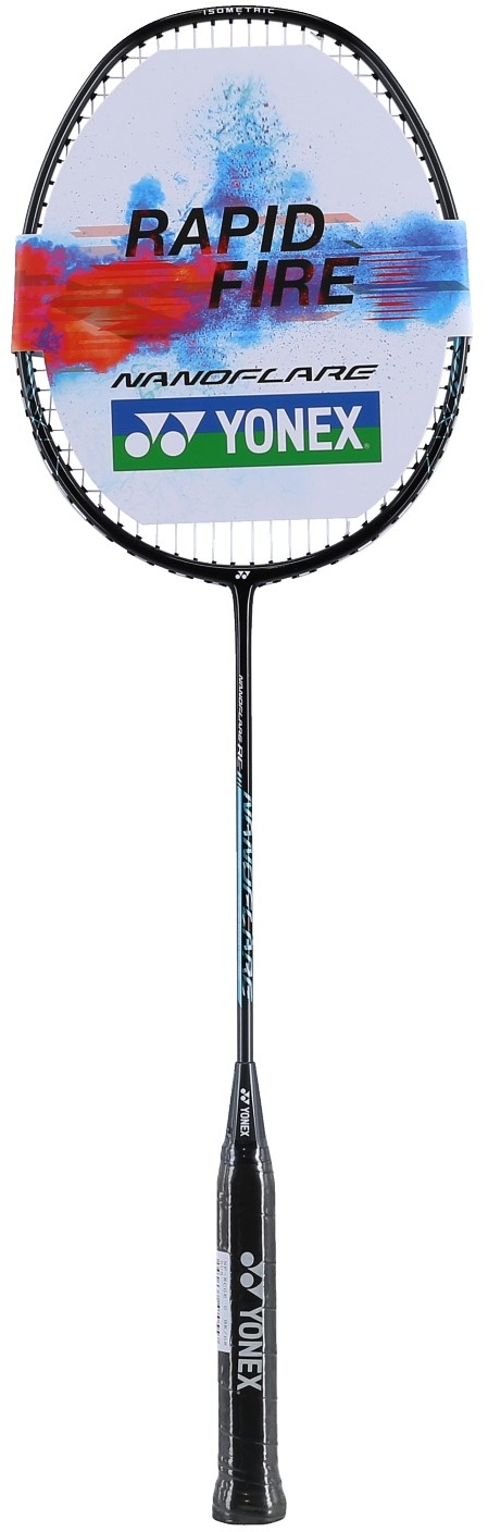 Yonex Badmintonschläger Nanoflare RC (grifflastig, mittel) schwarz/grau - besaitet -