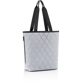 Reisenthel classic shopper M rhombus light grey – Geräumige Shopping Bag und edle Handtasche in einem – Aus wasserabweisendem Material