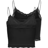 Only ONLVICKY LACE SEAML 2-PACK CROPPED TOP Schwarz S