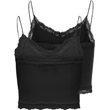 Only ONLVICKY LACE SEAML 2-PACK CROPPED TOP Schwarz S