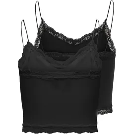 Only ONLVICKY LACE SEAML 2-PACK CROPPED TOP Schwarz S