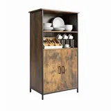 Relaxdays Unterschrank Küchenschrank Industrial Style 124,5 x 60 x 30 cm Braun