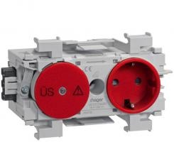 tehalit Steckdose + Feinschutz mit Wago Steck-/Klemmtechnik frontrastend, verkehrsrot