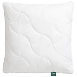 Synthetikkopfkissen FAN "f.a.n. Made in Green "Chiemsee"", weiß, B:80cm H:12cm L:80cm, Bezug Innenkissen: 100% Polypropylen. Bezug Außenkissen: 100% Baumwolle. Füllung Innenkissen: 100% Polyester. Steppfüllung Außenkissen: 100% Polyester, Kopfkissen, ressourcenschonend hergestellt