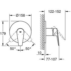 Grohe BauEdge UP-Brause-Einhebelmischer, chrom