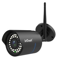 OKWISH 1080P Full HD Sicherheitskamera Aussen WLAN IP Kamera APP WIFI Antenne Überwachungskamera (Außenbereich, mit Bewegungserkennung ONVIF und RTSP Verschlüsselte Speicherung, 2MP WLAN IP Camera Outdoor 25m Nachtsicht mit WLAN-Antenne, IP66 Wasserdicht, unterstützt bis zu 128G Karte(nicht im Lieferumfang) schwarz