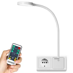 Monzana LED Steckerlampe Timer Dimmbar Fernbedienung tageslichtweiß Nachttischlampe Schreibtischlampe