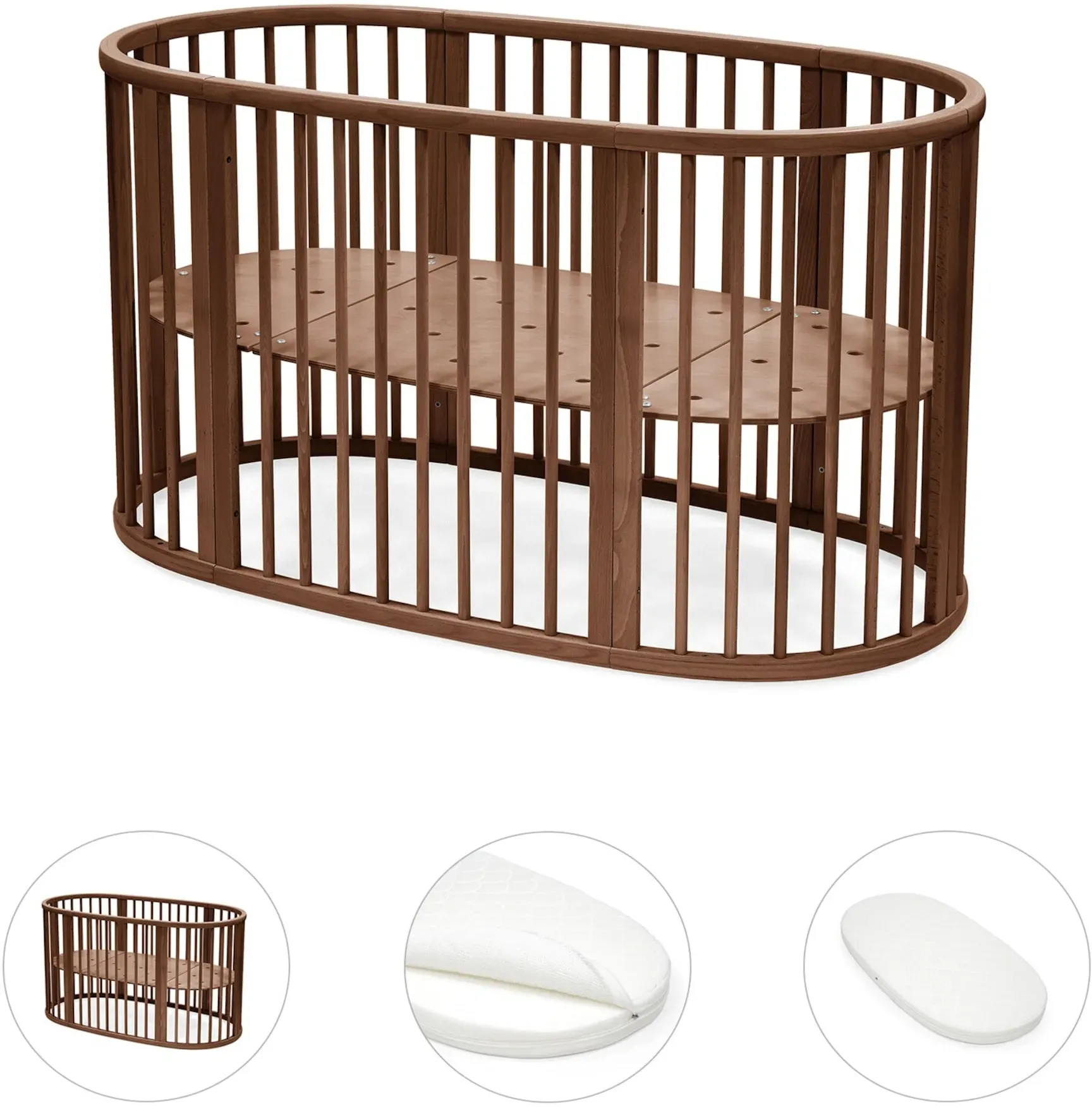 Stokke® SleepiTM Bundle Sleepi V3 inkl. Matratze und Spannbetttuch, braun