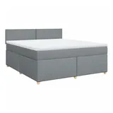 vidaXL Boxspringbett 180 x 200 cm Hellgrau