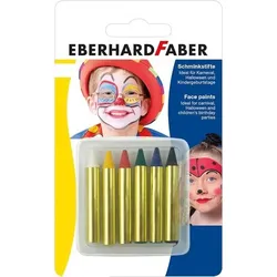 Eberhard Faber 579106 - Schminkstifte 6er Set, inkl. Deutschland FAN Farben: schwarz, rot, gelb (gold)