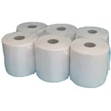 6 Handtuchrollen Papierhandtuchrollen Papierrollen Putztücher Handtuchpapier Putzrollen Recycling Tissue Natur weiß MIDI Rollen 1-lagig 20cm breit 300m auf Rolle