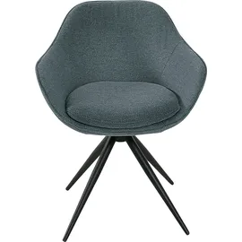 K+W Komfort & Wohnen Drehstuhl K+W KOMFORT & WOHNEN "ZOOM", grün (petrol 51), B:60cm H:83cm T:57cm, Stühle, Drehstuhl, 4-Fuß Drehstuhl mit Gestell aus Metall schwarz Struktur