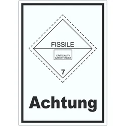 Aufkleber spaltbare Stoffe Achtung Fissile A5 (148x210mm)
