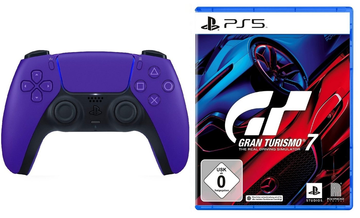 Playstation Playstation 5 Controller + Gran Turismo 7 PS5 Spiel - PlayStation 5-Controller (DualSense Wireless-Controller) lila