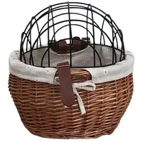 WENYOG fahrradkorb Hund Katze Hund Fahrrad Vorne Lenker Korb Handgewebte Wicker Haustiere Sitz Rennrad Korb Haustier Katze Hund Träger Radfahren Zubehör