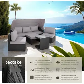 Tectake San Marino Polyrattan Lounge-Set schwarz