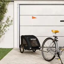 vidaXL Fahrradhundeanhänger schwarz