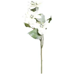 Chic Antique Fleur Weihnachtsstern mit Schnee und Glitzer, L63 cm, creme